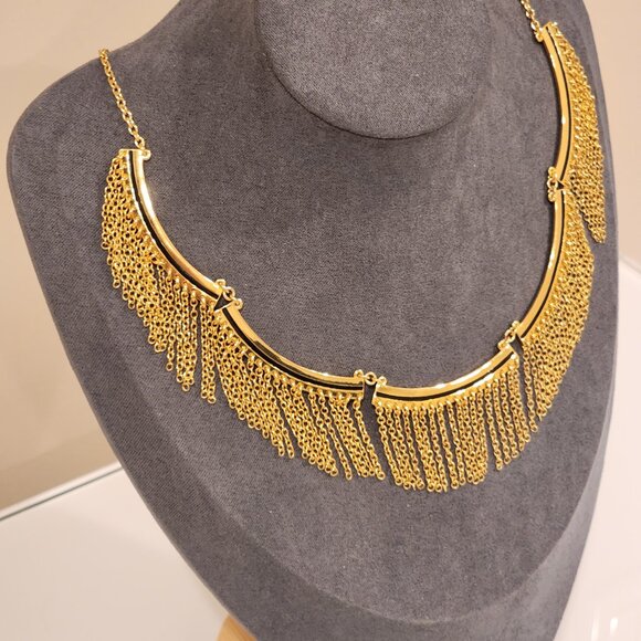 Excellent!! REBECCA MINKOFF| Gold-Toned|Feather-Light|Petite Fringe| Necklace - Picture 1 of 5